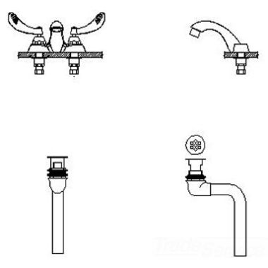 Click here to see Delta 21C444-TI Delta 21C444-TI Tech 2-Handle Cast Centerset Lavatory Faucet, Blade w/ Sanitary Hood, ADA Strainer, Standard Aerator, Temp Indicators, Chrome