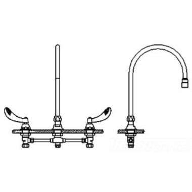 Click here to see Delta 23C644-LS-R7TI Delta 23C644-LS-R7TI CER-TECK Widespread Lavatory Faucet, Limited Swing 9