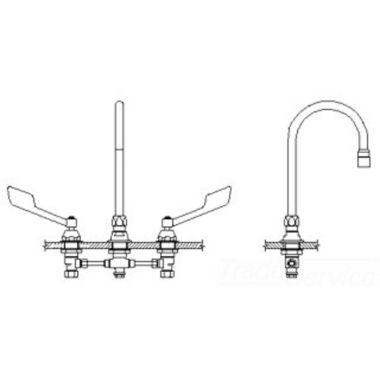 Click here to see Delta 27T2945 DELTA 27T2945 COMMERCIAL 8 CENTER MOUNT FAUCET CHROME