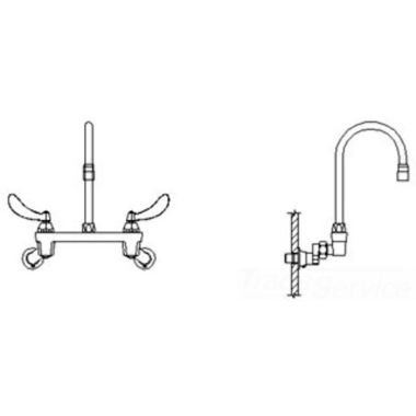 Click here to see Delta 28C4934-AC Delta 28C4934-AC CER-TECK Wallmount Service Faucet, 6
