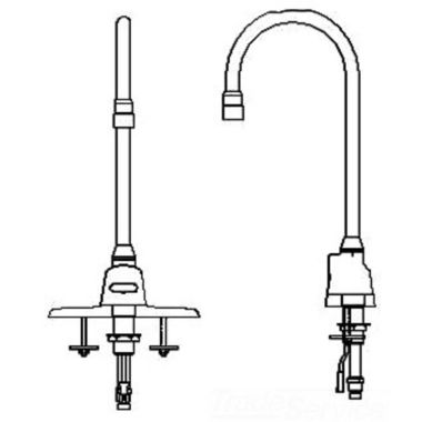 Click here to see Delta 3000T3438ATR Delta 3000T3438ATR Commercial Chrome Deck-Mount Gooseneck Faucet with Sensor