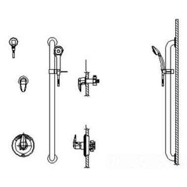 Click here to see Delta T13H302-05 Delta T13H302-05 T13H Series Chrome Commercial Shower Trim