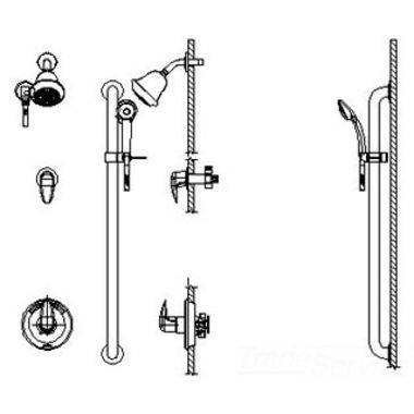 Click here to see Delta T13H322-25 Delta T13H322-25 T13H Series Chrome Commercial Shower Trim