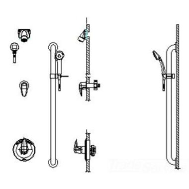 Click here to see Delta T13H362-05 Delta T13H362-05 T13H Series Chrome Commercial Shower Trim