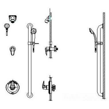 Click here to see Delta T13H362-25 Delta T13H362-25 T13H Series Chrome Commercial Shower Trim