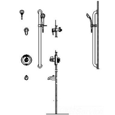 Click here to see Delta T13H903-25 Delta T13H903-25 T13H Series Chrome Commercial Shower Trim