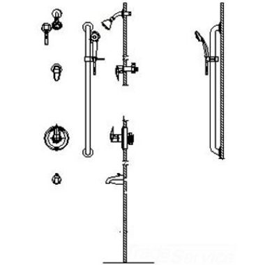 Click here to see Delta T13H932-25 Delta T13H932-25 T13H Series Chrome Commercial Shower Trim