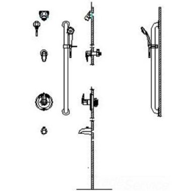 Click here to see Delta T13H962-25 Delta T13H962-25 T13H Series Chrome Commercial Shower Trim