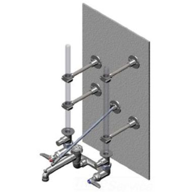 Click here to see T&S Brass B-0662 T&S Brass B-0662 Service Sink Faucet, Inverted Inlets for Exposed Ceiling Supplies, VB, Brace/Brackets
