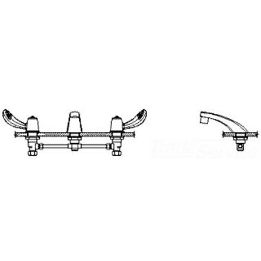 Click here to see Delta 23C332-TI Delta 23C332-TI TECK Widespread Lavatory Faucet, Cast Spout, Hooded Blade, No Pop-Up, VR Aerator, Temp Indicators, Chrome