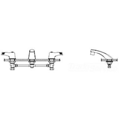 Click here to see Delta 23C333-TI Delta 23C333-TI TECK Widespread Lavatory Faucet, Cast Spout, Hooded Lever, No Pop-Up, VR Aerator, Temp Indicators, Chrome