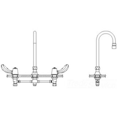 Click here to see Delta 23C632-LS Delta 23C632-LS CER-TECK Widespread Lavatory Faucet, Limited Swing 12