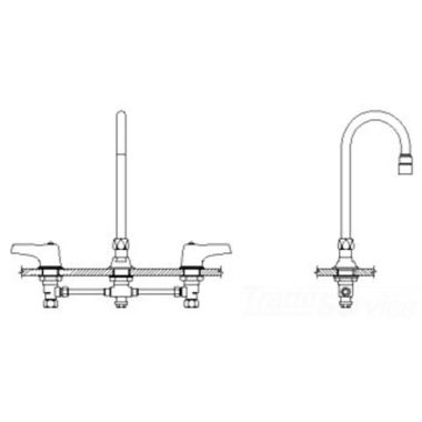 Click here to see Delta 23C643-LS Delta 23C643-LS CER-TECK Widespread Lavatory Faucet, Limited Swing 12
