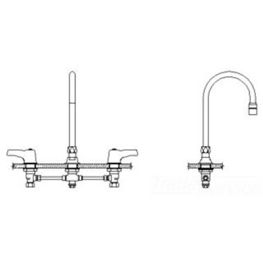 Click here to see Delta 23C643-R4 Delta 23C643-R4 CER-TECK Widespread Lavatory Faucet, Gooseneck, Hooded Lever, Aerator, Chrome