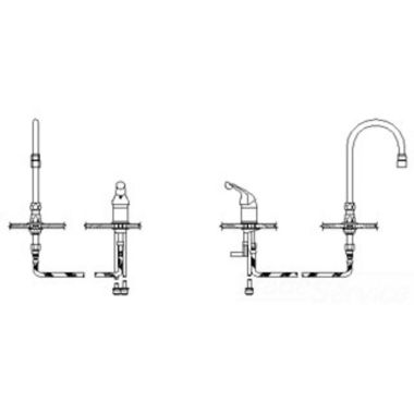 Click here to see Delta 24T2631-LS-R4 Delta 24T2631-LS-R4 TECK Single Control Widespread Lavatory Faucet w/ Limited Swing 6