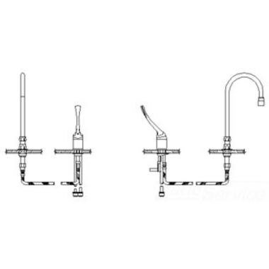 Click here to see Delta 24T2633-LS-R5 Delta 24T2633-LS-R5 TECK Single Control Widespread Lavatory Faucet w/ Limited Swing 6