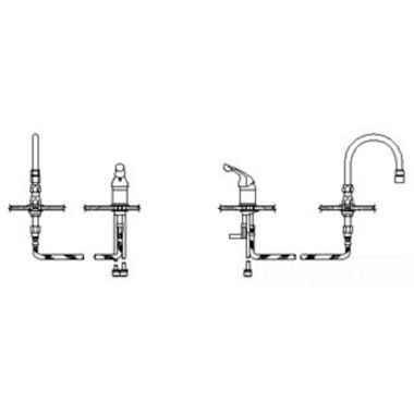 Click here to see Delta 24T2641-R3 Delta 24T2641-R3 TECK Single Control Widespread Lavatory Faucet w/ Gooseneck, 2.75