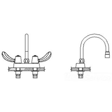 Click here to see Delta 27C4942-R3 Delta 27C4942-R3 CER-TECK 2-Handle Cast Centerset Lavatory Faucet, Gooseneck, Hooded Blade, Aerator, Chrome