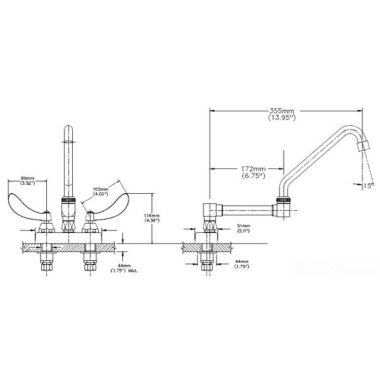 Click here to see Delta 27C4944-R17 Delta 27C4944-R17 CER-TECK 2-Handle Cast Centerset Lavatory Faucet, Gooseneck, Blade w/ Sanitary Hood, Aerator, Chrome