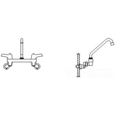 Click here to see Delta 28C4233-AC Delta 28C4233-AC CER-TECK Wallmount Service Faucet, 8