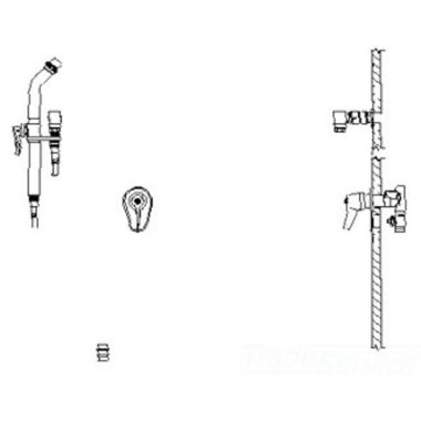 Click here to see Delta 54T1254-QD Delta 54T1254-QD In-Wall Bedpan Cleanser w/ Volume Control Valve w/ Stop, Spray w/ Stop, Spout End Vac. Breaker, Quick Disconnect Hose