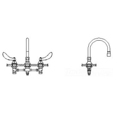 Click here to see Delta 54T2401-R3 Delta 54T2401-R3 TECK Widespread Surgeon Faucet w/ Foot Pedal Connect, R3 Spout, VR Laminar, 1.5 gpm