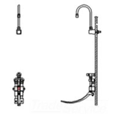 Click here to see Delta 54T5322A-R4 Delta 54T5322A-R4 Wall-Hung Double Foot Pedal Surgeon Scrub-Up Valve w/ Wallmount R4 Spout, VR Laminar, 1.5 gpm