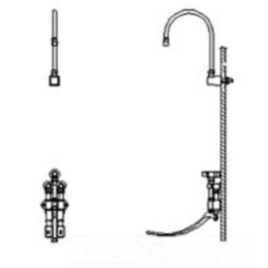 Click here to see Delta 54T5323A-R7 Delta Wall-Hung Double Foot Pedal Surgeon Scrub-Up Valve w/ Wallmount R7 Spout, VR Aerator, 1.5 gpm - 54T5323A-R7