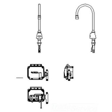 Click here to see Delta 3000T3320A-R4 Delta 3000T3320A-R4 TECK Electronic Faucet, Surface Mount, Hardwire, R4 Spout, VR Laminar