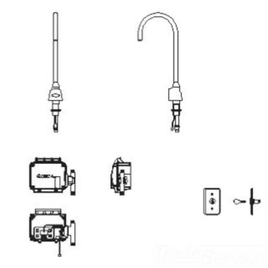 Click here to see Delta 3000T3370A-KS Delta 3000T3370A-KS TECK Electronic Faucet, Surface Mount, Hardwire, Keyed Switch, Smooth End Laminar, 1.5 gpm