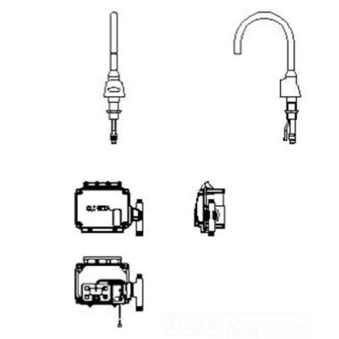 Click here to see Delta 3000T3370A-R3 Delta 3000T3370A-R3 TECK Electronic Faucet, Surface Mount, Hardwire, R3 Spout, Smooth End Laminar, 1.5 gpm
