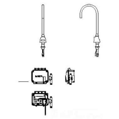 Click here to see Delta 3001T3370A-R7 Delta 3001T3370A-R7 TECK Electronic Faucet, Surface Mount, Battery, R7 Spout, Smooth End Laminar, 1.5 gpm