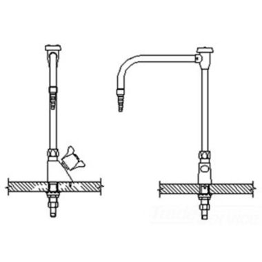 Click here to see Delta W6600-10-R25 Delta W6600-10-R25 Teck Deckmount 2-Arm Lab Handle Faucet w/ Angle Vacuum Breaker, Fits 7/8
