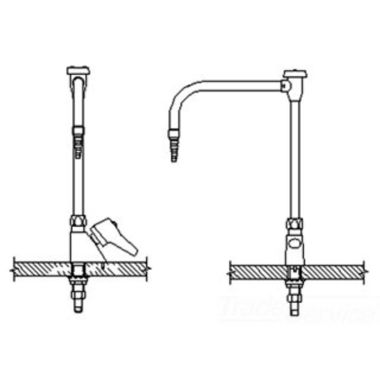 Click here to see Delta W6600-10-R25C Delta W6600-10-R25C Teck Deckmount Lever Blade Handle Lab Faucet w/ Angle Vacuum Breaker, Fits 7/8