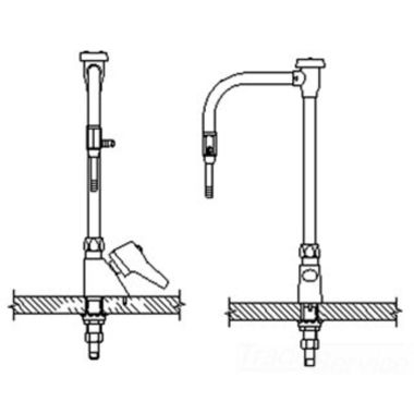 Click here to see Delta W6600-12-C Delta W6600-12-C Teck Deckmount Lever Blade Handle Lab Faucet w/ Angle Vacuum Breaker, C.P. Aspirator, Fits 7/8