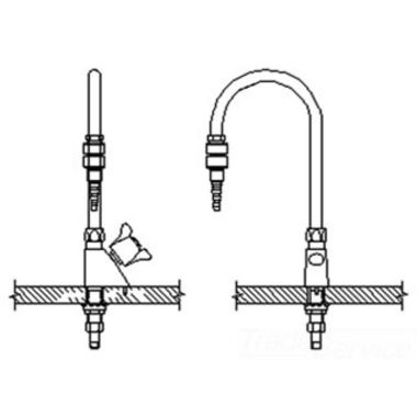 Click here to see Delta W6600-9-R4 Delta W6600-9-R4 Teck Deckmount 2-Arm Lab Handle Faucet w/ 6