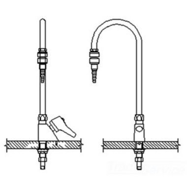 Click here to see Delta W6600-9-R6C Delta W6600-9-R6C Teck Deckmount Lever Blade Handle Lab Faucet w/ 6
