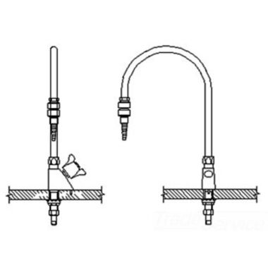 Click here to see Delta W6600-9-R7 Delta W6600-9-R7 Teck Deckmount 2-Arm Lab Handle Faucet w/ 9