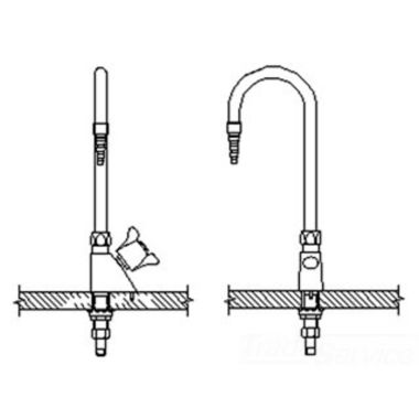 Click here to see Delta W6600-R2 Delta W6600-R2 Teck Deckmount 2-Arm Lab Handle Faucet w/ 4.5