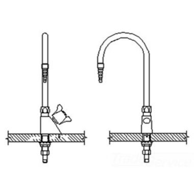 Click here to see Delta W6600-R4 Delta W6600-R4 TECK Deckmount 2-Arm Lab Handle Faucet w/ 6