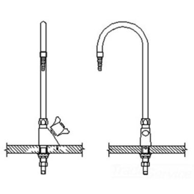 Click here to see Delta W6600-R6 Delta W6600-R6 Teck Deckmount 2-Arm Lab Handle Faucet w/ 6