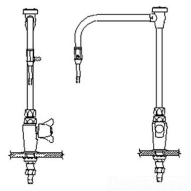 Click here to see Delta W6601-12-R25 Delta W6601-12-R25 Teck Deckmount 2-Arm Lab Handle Faucet w/ Angle Vacuum Breaker, C.P. Aspirator, Fits 1