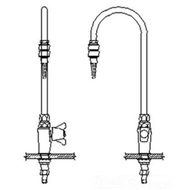 Click here to see Delta W6601-9-R6 Delta W6601-9-R6 Teck Deckmount 2-Arm Lab Handle Faucet w/ 6
