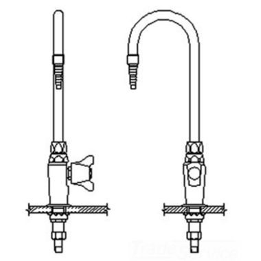 Click here to see Delta W6601-R2 Delta W6601-R2 Teck Deckmount 2-Arm Lab Handle Faucet w/ 4.5