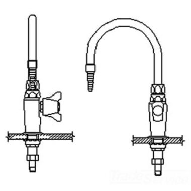 Click here to see Delta W6601-R3 Delta W6601-R3 Teck Deckmount 2-Arm Lab Handle Faucet w/ Gooseneck, Fits 1