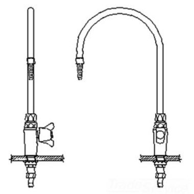 Click here to see Delta W6601-R7 Delta W6601-R7 Teck Deckmount 2-Arm Lab Handle Faucet w/ 9