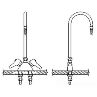 Click here to see Delta W6700-R6C Delta W6700-R6C Teck Deckmount Lever Blade Handles Mixing Faucet w/ 6