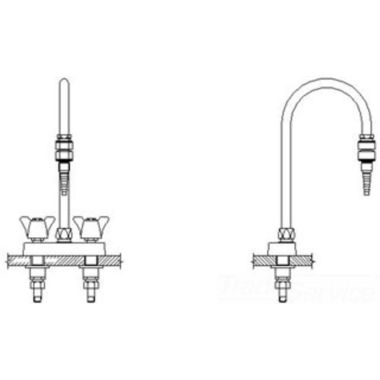 Click here to see Delta W6720-9-R5 Delta W6720-9-R5 Teck Deckmount 2-Arm Lab Handles Centerset Mixing Faucet w/ 6
