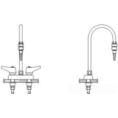 Click here to see Delta W6720-9-R5C Delta W6720-9-R5C Teck Deckmount Lever Blade Handles Centerset Lab Mixing Faucet w/ 6