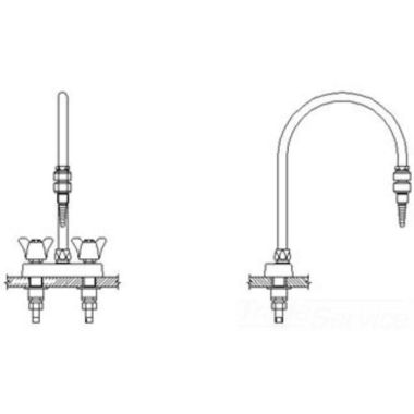 Click here to see Delta W6720-9-R7 Delta W6720-9-R7 Teck Deckmount 2-Arm Lab Handles Centerset Mixing Faucet w/ 9